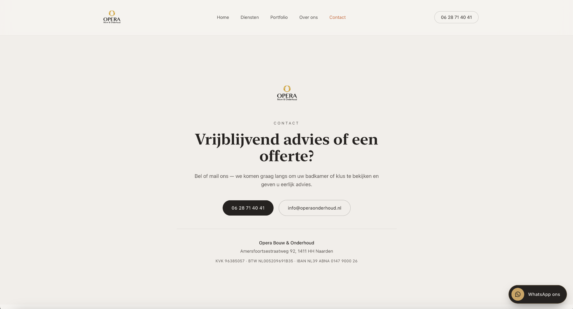 Opera Bouw — Contact